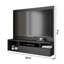 Ver imagem 3 de Painel Tv 55 Pol 136cm Bancada Suspensa Sala Layanne Preto C01 - D'Rossi