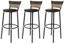 Ver imagem 1 de Kit 3 Banquetas Bistrô Aço Junco Sintetico Degrade Assento Preto