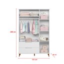 Ver imagem 4 de Quarto de Bebê Completo Retrô Berço 3 em 1 Cômoda Guarda Roupa Melinda