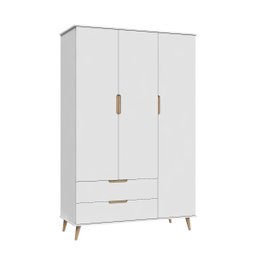 Quarto de Bebê Completo Retrô Berço 3 em 1 Cômoda Guarda Roupa Melinda - 3