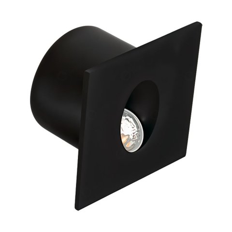 Balizador de Embutir Solo Piso Plus Quadrado Preto Led 3w 3000k Bivolt Ip65