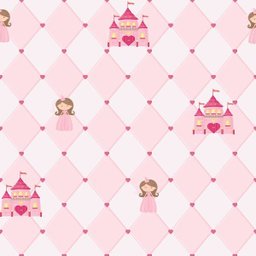 Papel de Parede Princesas Rosa 52cm x 10m Novo Encanto - 1