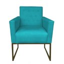 Ver imagem 1 de Poltrona Decorativa Juliette Suede Azul Turquesa