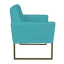 Ver imagem 2 de Poltrona Decorativa Juliette Suede Azul Turquesa