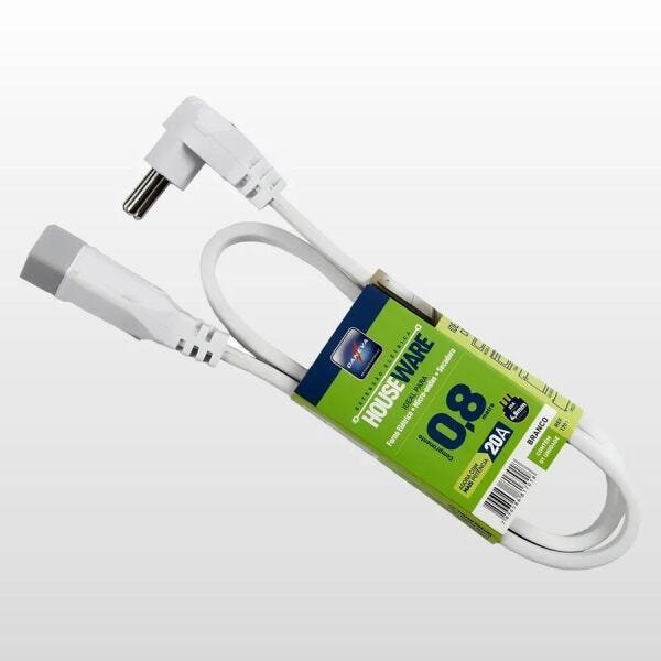 Extensão 80cm HouseWare 2p+T 20a 250v Branca Daneva - Branco - 1