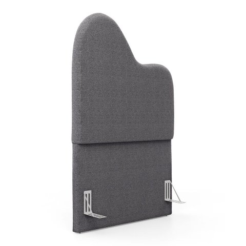 Cabeceira Orgânica Cama Box Solteiro Sea 90cm com Frame Bouclé Cinza Escuro - Abmaza