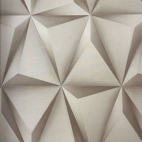 Papel de Parede Geométrico 3d Bege + Cola Inclusa