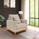 Ver imagem 6 de Kit 3 Poltronas Belga Estofada com Base de Madeira Boucle Bz:liso/bege