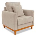 Ver imagem 5 de Kit 3 Poltronas Belga Estofada com Base de Madeira Boucle Bege Bz Home Decor