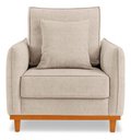 Ver imagem 3 de Kit 3 Poltronas Belga Estofada com Base de Madeira Boucle Bege Bz Home Decor