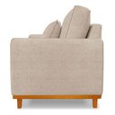 Ver imagem 2 de Kit 3 Poltronas Belga Estofada com Base de Madeira Boucle Bz:liso/bege