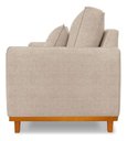 Ver imagem 4 de Kit 3 Poltronas Belga Estofada com Base de Madeira Boucle Bege Bz Home Decor