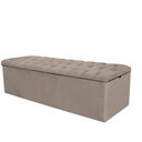 Ver imagem 5 de Kit Cabeceira + Calçadeira Baú Capitonê Livia 195cm King Size para Cama Box Suede Bege - Gat Magazin