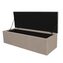 Ver imagem 6 de Kit Cabeceira + Calçadeira Baú Capitonê Livia 195cm King Size para Cama Box Suede Bege - Gat Magazin
