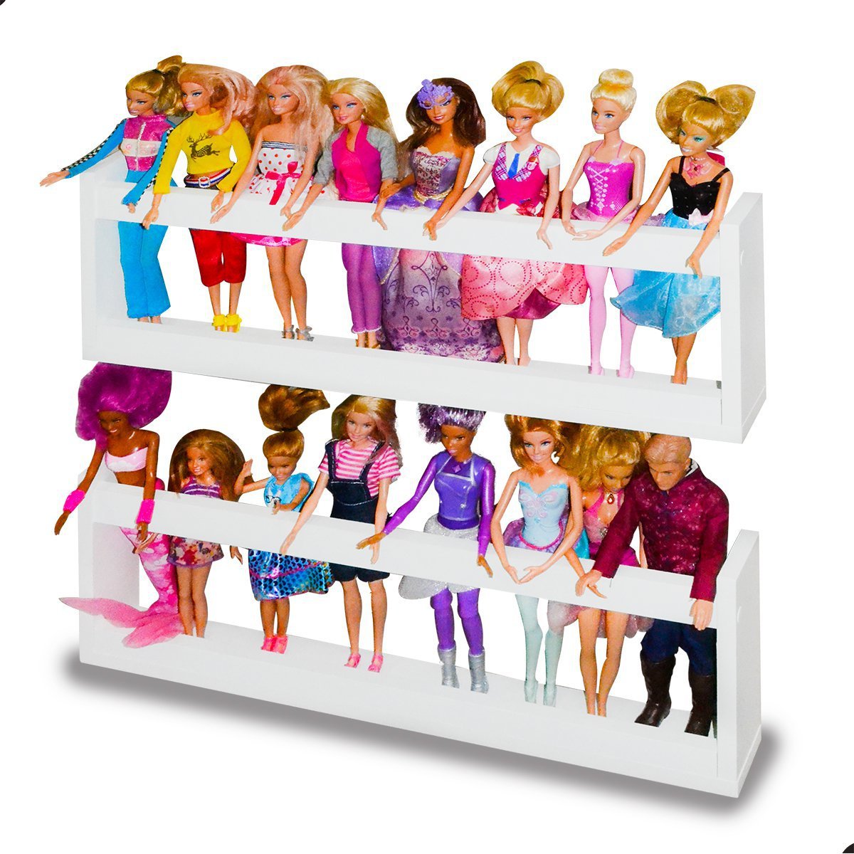 2 Prateleira organizadora bonecas Barbie brinquedo 60x20x7 - 3