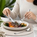 Ver imagem 2 de Conjunto 16 Talheres Inox Aco 18/0 com Faca de Churrasco e Cabo Anatomico