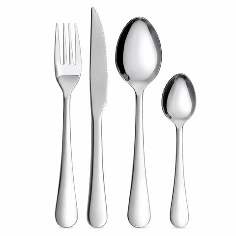 Conjunto 16 Talheres Inox Aco 18/0 com Faca de Churrasco e Cabo Anatomico