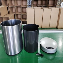 Lixeira Sensor Automatico 12 Litros Inox Polido Recarregavel Cesto Removivel Cabo Usb Design Moderno - 5