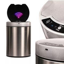 Lixeira Sensor Automatico 12 Litros Inox Polido Recarregavel Cesto Removivel Cabo Usb Design Moderno - 2