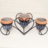 Vasos Para Decoração Com Suporte Aramado Modelo Coração C/3 - 1