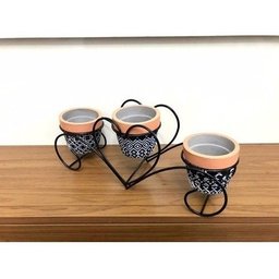 Vasos Para Decoração Com Suporte Aramado Modelo Coração C/3 - 3