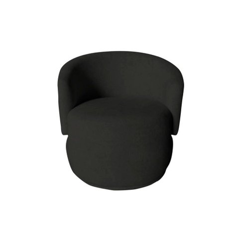 Poltrona Decorativa Beatriz Orgânica Suede Preto