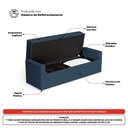 Ver imagem 6 de Cabeceira e Calçadeira Báu Queen Size Atena 160cm Capitonê Linho Azul - Abmaza