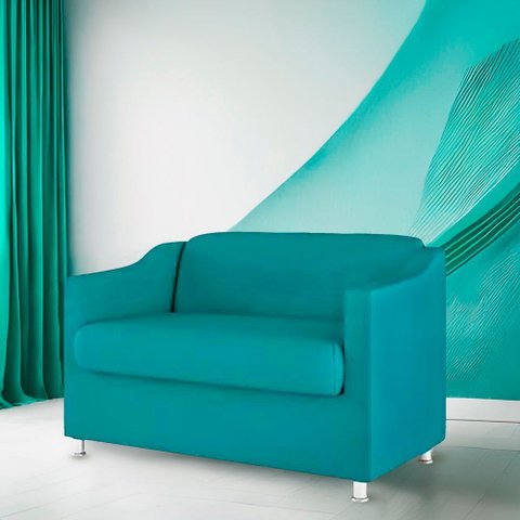 Namoradeira Bia Decorativa Reforçada Recepção Clinica Salão Sala de Estar Suede Azul Tifany