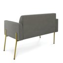 Ver imagem 5 de Sofá Namoradeira 2 Lugares Pé de Ferro Dourado Marisa Suede Grafite D03 - D'Rossi