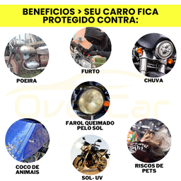 Capa para Moto Universal Impermeável Protege Sol Chuva Poeira Texturizada - 8