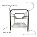 Ver imagem 6 de Escorredor de Pia Cozinha Louça 2 Andares Aço Suporta até 11 Pratos e 5 Copos