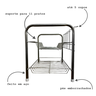 Escorredor de Pia Cozinha Louça 2 Andares Aço Suporta até 11 Pratos e 5 Copos - 6