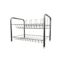 Ver imagem 1 de Escorredor de Pia Cozinha Louça 2 Andares Aço Suporta até 11 Pratos e 5 Copos