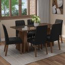 Ver imagem 1 de Conjunto Sala de Jantar Tampo de Vidro 6 Cadeiras Rustic/oxford Sintra Madesa