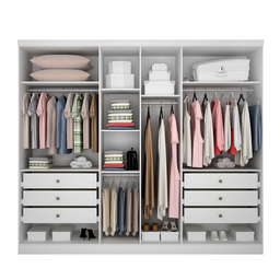 Guarda-Roupa Casal com Espelho 6 Portas 6 Gavetas Bari Branco - 4