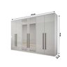 Guarda-Roupa Casal com Espelho 6 Portas 6 Gavetas Bari Branco - 3