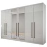 Guarda-Roupa Casal com Espelho 6 Portas 6 Gavetas Bari Branco - 1