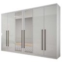 Ver imagem 1 de Guarda-Roupa Casal com Espelho 6 Portas 6 Gavetas Bari Branco