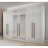 Guarda-Roupa Casal com Espelho 6 Portas 6 Gavetas Bari Branco - 2