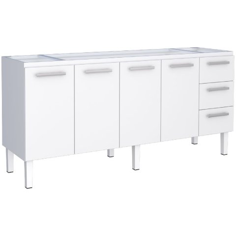 Gabinete Aço Novo Venus 1,92 Metros Branco para Pia 2,00 Metros - P103629 - Cozimax Gabinete Aço Nov