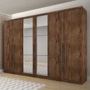 Ver imagem 2 de Guarda-Roupa Casal com Espelho 6 Portas 6 Gavetas Bari Canela