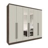 Guarda-Roupa Casal com Espelho 6 Portas 6 Gavetas Prêmium Tcil Móveis Cumaru Rustic/Off-White - 1