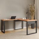 Ver imagem 1 de Mesa para Escritório 100% Mdf F22 Estilo Industrial Freijó Preto Fosco Dalla Costa