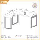 Ver imagem 2 de Mesa para Escritório 100% Mdf F22 Estilo Industrial Freijó Preto Fosco Dalla Costa