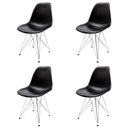 Ver imagem 1 de Conjunto 4 Cadeiras Eames Pp Preto Eiffel Cromada