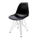 Ver imagem 2 de Conjunto 4 Cadeiras Eames Pp Preto Eiffel Cromada