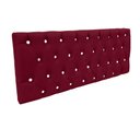 Ver imagem 2 de Cabeceira Painel Cristal para Cama Box Casal 140 cm Suede Vinho com Strass - D’Rossi