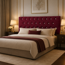 Ver imagem 1 de Cabeceira Painel Cristal para Cama Box Casal 140 cm Suede Vinho com Strass - D’Rossi