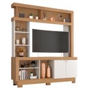 Ver imagem 1 de Estante para TV de até 47 Polegadas 8 Nichos e 2 Portas Mari Nature/Off White