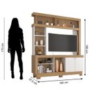 Ver imagem 3 de Estante para TV de até 47 Polegadas 8 Nichos e 2 Portas Mari Nature/Off White